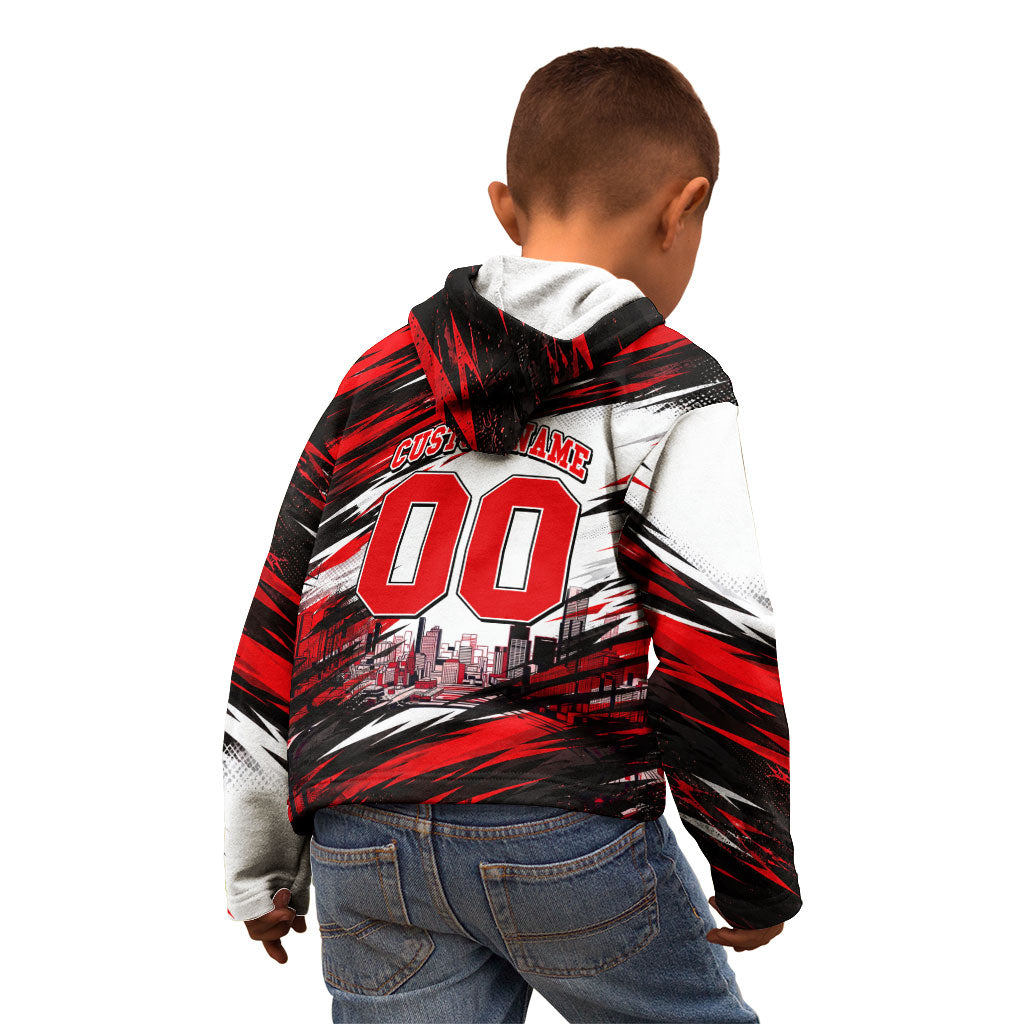Personalised Melbourne Renegades Cricket Fan Pride Kid Hoodie Dynamic Cricket Graphic Art With Melbourne City Skyline