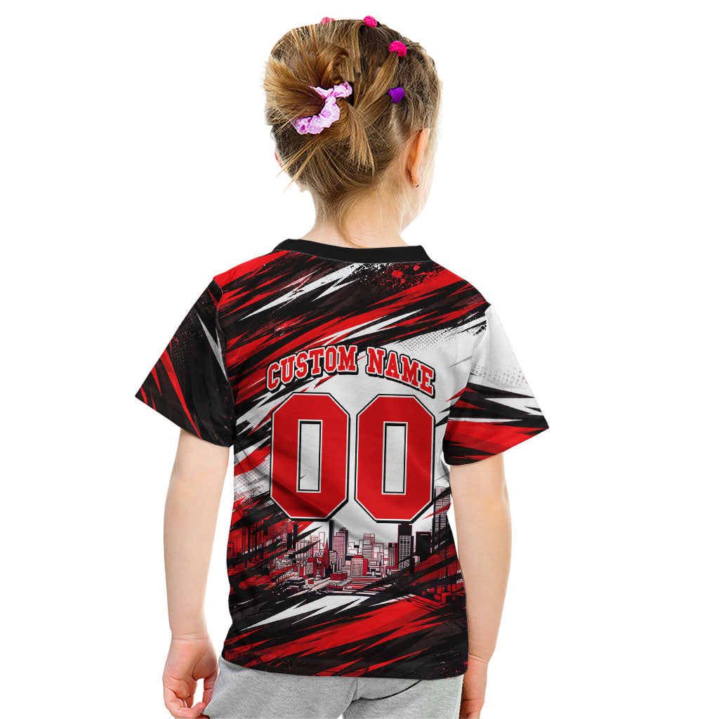 Personalised Melbourne Renegades Cricket Fan Pride Kid T Shirt Dynamic Cricket Graphic Art With Melbourne City Skyline