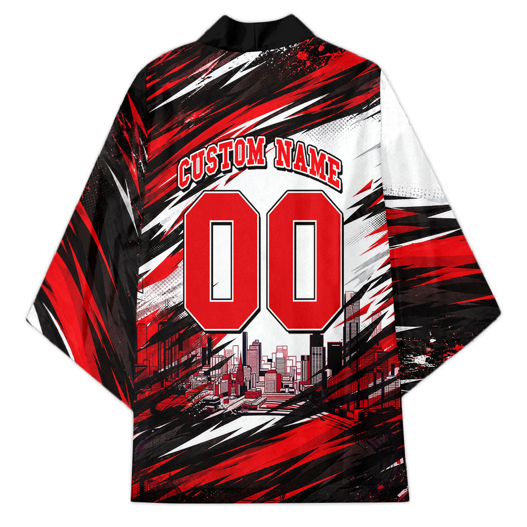 Personalised Melbourne Renegades Cricket Fan Pride Kimono Dynamic Cricket Graphic Art With Melbourne City Skyline