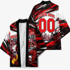 Personalised Melbourne Renegades Cricket Fan Pride Kimono Dynamic Cricket Graphic Art With Melbourne City Skyline