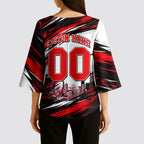 Personalised Melbourne Renegades Cricket Fan Pride Kimono Sleeve Blouse Dynamic Cricket Graphic Art With Melbourne City Skyline
