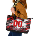 Personalised Melbourne Renegades Cricket Fan Pride Leather Tote Bag Dynamic Cricket Graphic Art With Melbourne City Skyline