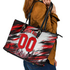 Personalised Melbourne Renegades Cricket Fan Pride Leather Tote Bag Dynamic Cricket Graphic Art With Melbourne City Skyline