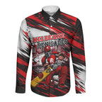Personalised Melbourne Renegades Cricket Fan Pride Long Sleeve Button Shirt Dynamic Cricket Graphic Art With Melbourne City Skyline