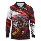 Personalised Melbourne Renegades Cricket Fan Pride Long Sleeve Polo Shirt Dynamic Cricket Graphic Art With Melbourne City Skyline