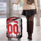 Personalised Melbourne Renegades Cricket Fan Pride Luggage Cover Dynamic Cricket Graphic Art With Melbourne City Skyline