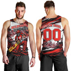 Personalised Melbourne Renegades Cricket Fan Pride Men Tank Top Dynamic Cricket Graphic Art With Melbourne City Skyline