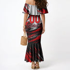 Personalised Melbourne Renegades Cricket Fan Pride Mermaid Dress Dynamic Cricket Graphic Art With Melbourne City Skyline