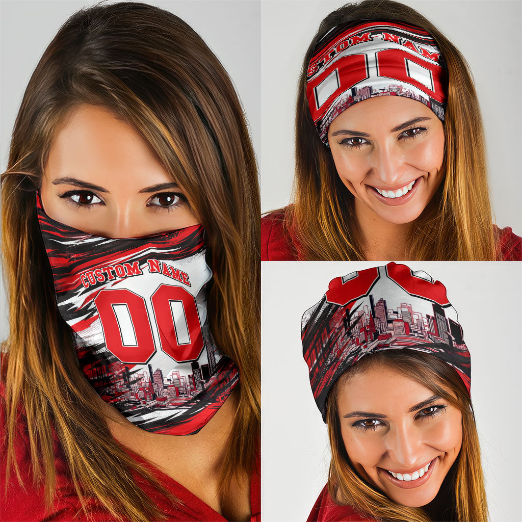 Personalised Melbourne Renegades Cricket Fan Pride Neck Gaiter Dynamic Cricket Graphic Art With Melbourne City Skyline