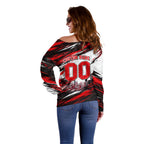 Personalised Melbourne Renegades Cricket Fan Pride Off Shoulder Sweater Dynamic Cricket Graphic Art With Melbourne City Skyline