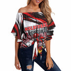 Personalised Melbourne Renegades Cricket Fan Pride Off Shoulder Wrap Waist Top Dynamic Cricket Graphic Art With Melbourne City Skyline