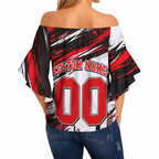 Personalised Melbourne Renegades Cricket Fan Pride Off Shoulder Wrap Waist Top Dynamic Cricket Graphic Art With Melbourne City Skyline