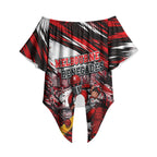 Personalised Melbourne Renegades Cricket Fan Pride Off Shoulder Wrap Waist Top Dynamic Cricket Graphic Art With Melbourne City Skyline