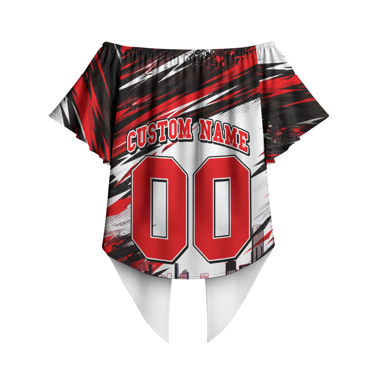 Personalised Melbourne Renegades Cricket Fan Pride Off Shoulder Wrap Waist Top Dynamic Cricket Graphic Art With Melbourne City Skyline