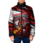 Personalised Melbourne Renegades Cricket Fan Pride Padded Jacket Dynamic Cricket Graphic Art With Melbourne City Skyline