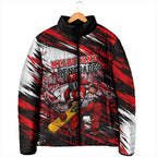 Personalised Melbourne Renegades Cricket Fan Pride Padded Jacket Dynamic Cricket Graphic Art With Melbourne City Skyline