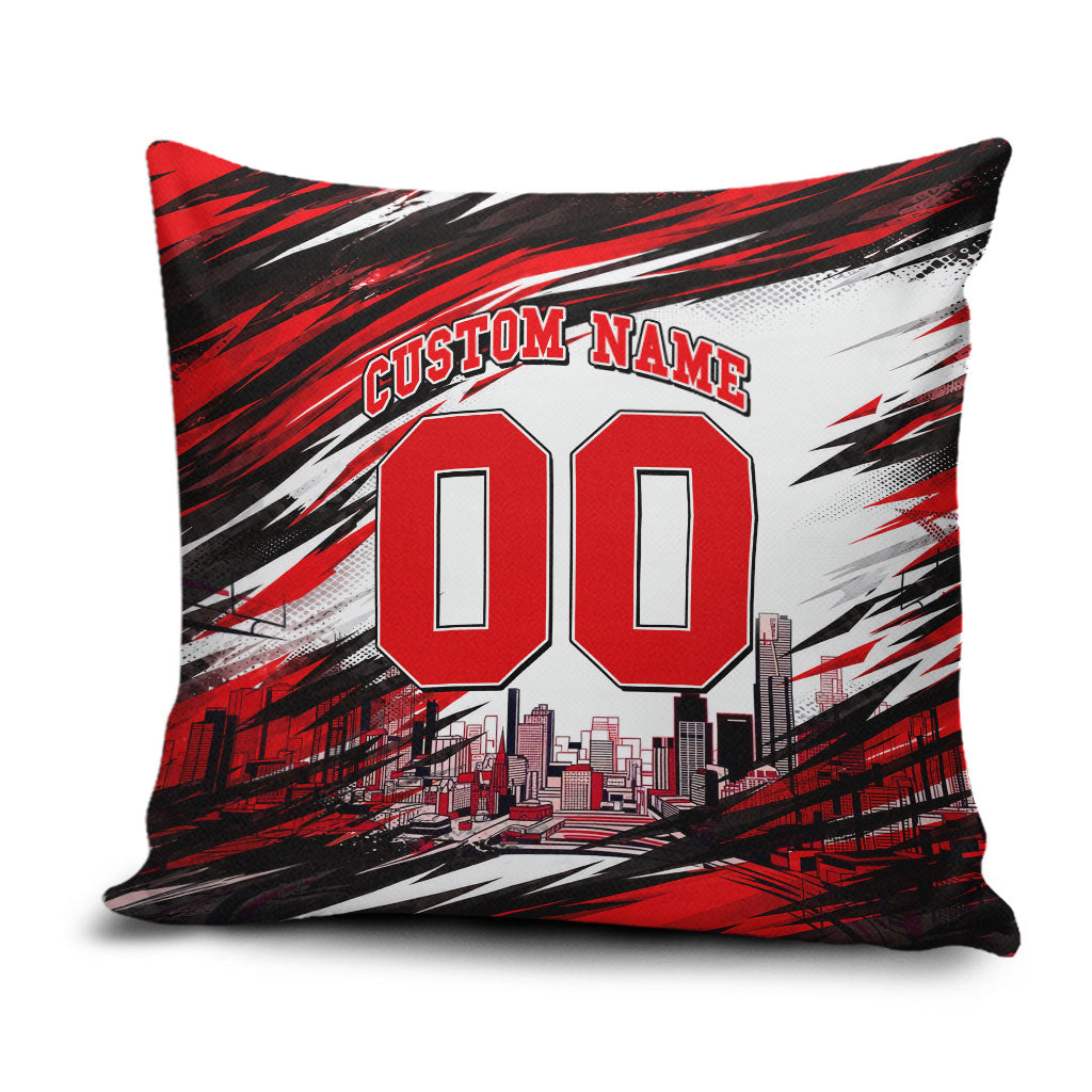 Personalised Melbourne Renegades Cricket Fan Pride Pillow Cover Dynamic Cricket Graphic Art With Melbourne City Skyline