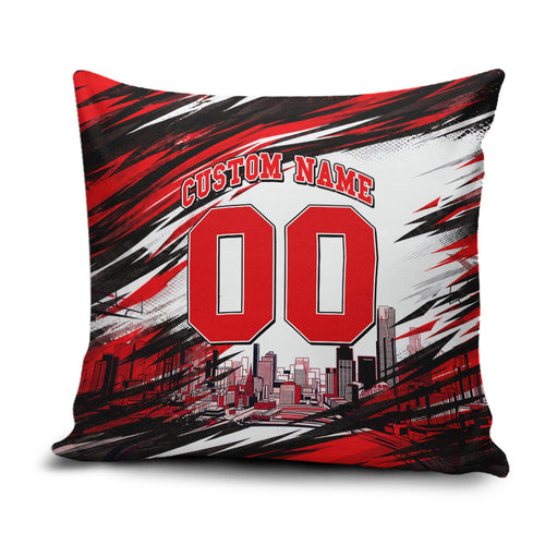 Personalised Melbourne Renegades Cricket Fan Pride Pillow Cover Dynamic Cricket Graphic Art With Melbourne City Skyline