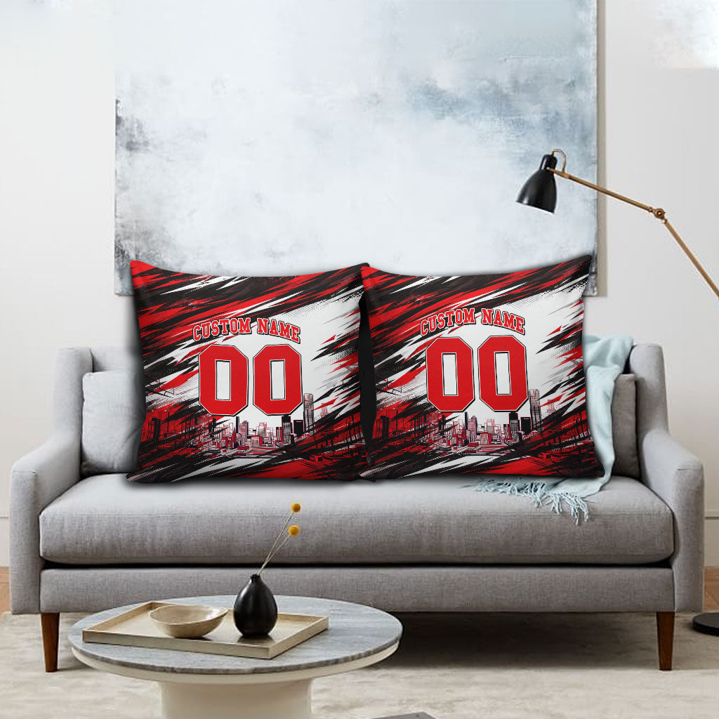 Personalised Melbourne Renegades Cricket Fan Pride Pillow Cover Dynamic Cricket Graphic Art With Melbourne City Skyline