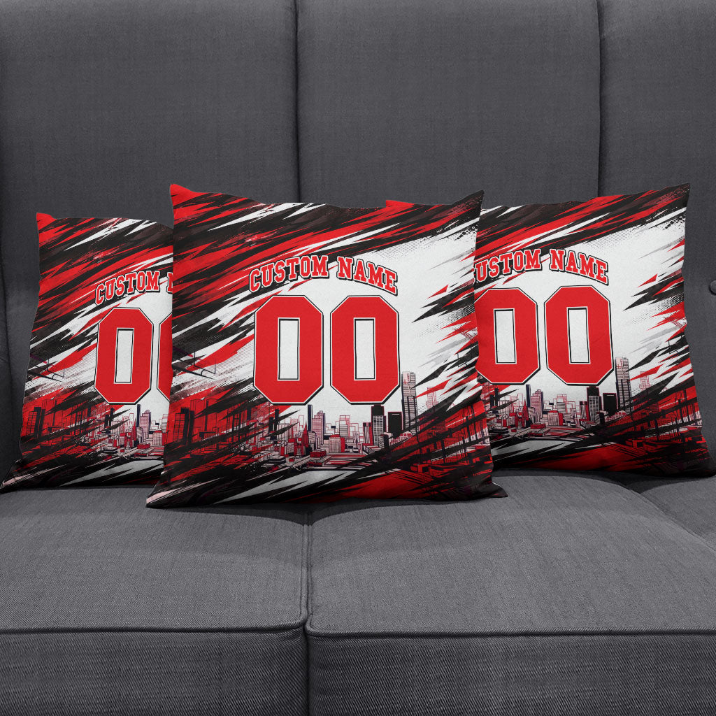 Personalised Melbourne Renegades Cricket Fan Pride Pillow Cover Dynamic Cricket Graphic Art With Melbourne City Skyline
