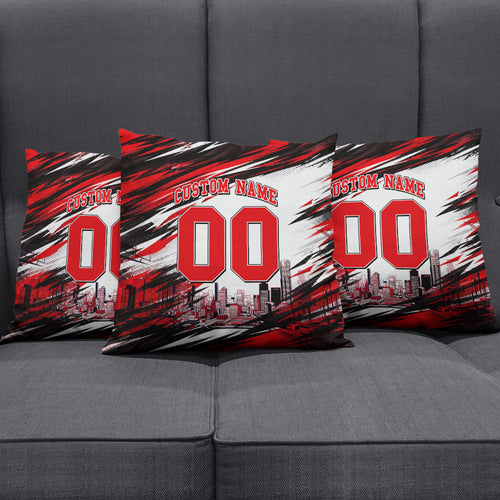 Personalised Melbourne Renegades Cricket Fan Pride Pillow Cover Dynamic Cricket Graphic Art With Melbourne City Skyline