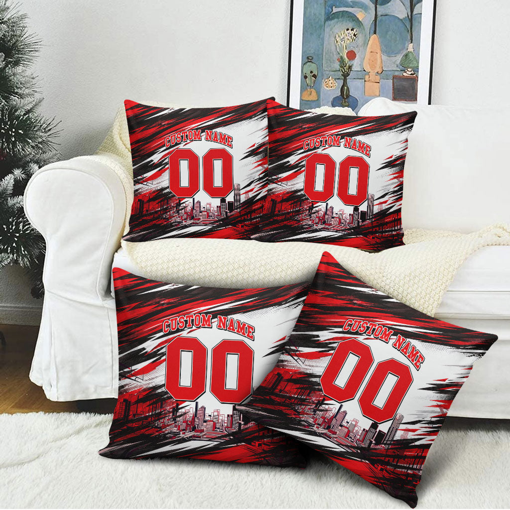 Personalised Melbourne Renegades Cricket Fan Pride Pillow Cover Dynamic Cricket Graphic Art With Melbourne City Skyline