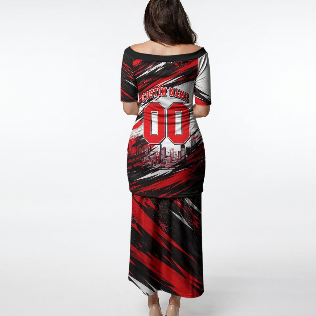 Personalised Melbourne Renegades Cricket Fan Pride Puletasi Dynamic Cricket Graphic Art With Melbourne City Skyline