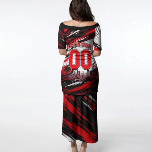 Personalised Melbourne Renegades Cricket Fan Pride Puletasi Dynamic Cricket Graphic Art With Melbourne City Skyline