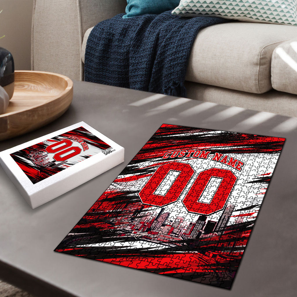 Personalised Melbourne Renegades Cricket Fan Pride Puzzle Dynamic Cricket Graphic Art With Melbourne City Skyline