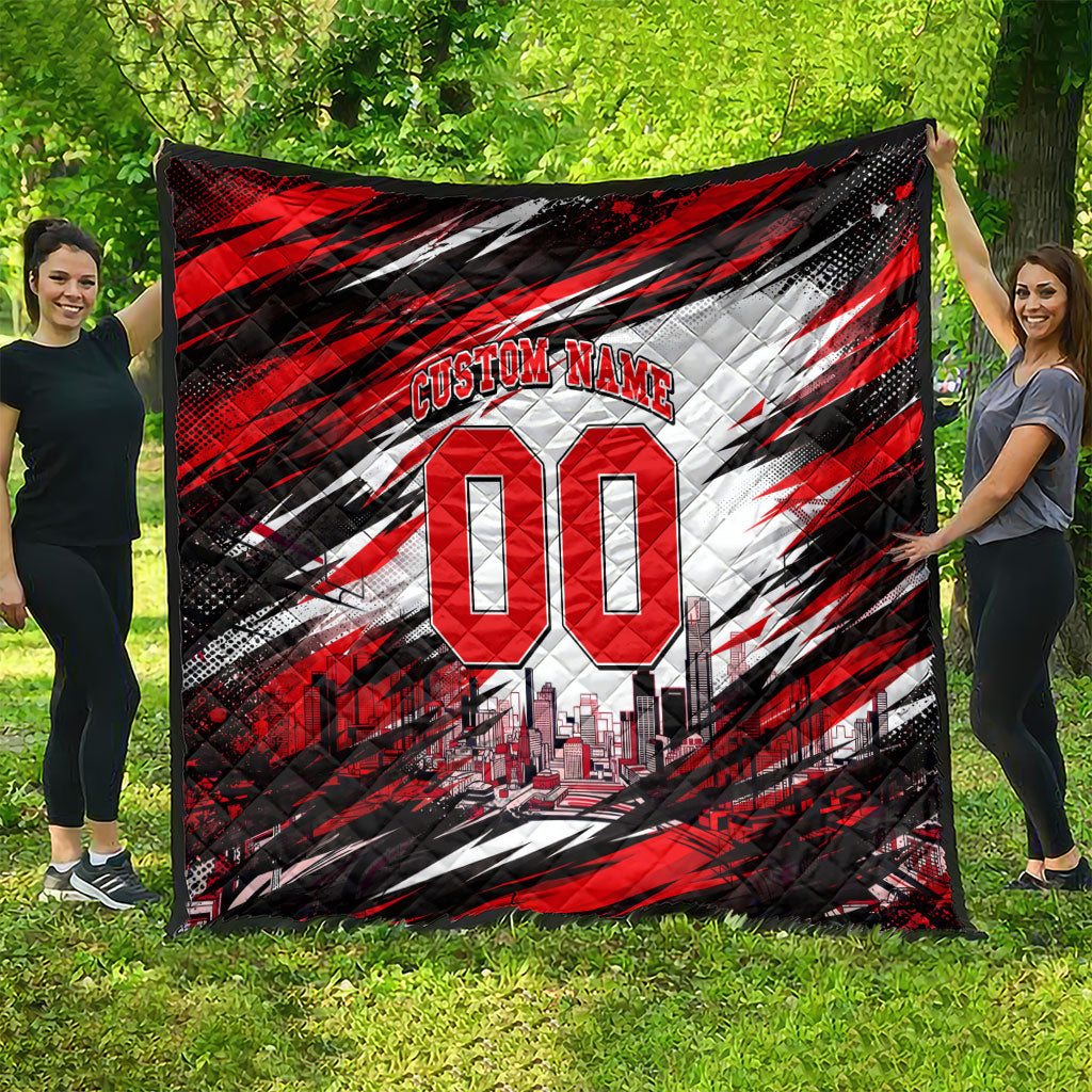 Personalised Melbourne Renegades Cricket Fan Pride Quilt Dynamic Cricket Graphic Art With Melbourne City Skyline
