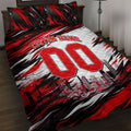 Personalised Melbourne Renegades Cricket Fan Pride Quilt Bed Set Dynamic Cricket Graphic Art With Melbourne City Skyline