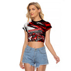 Personalised Melbourne Renegades Cricket Fan Pride Raglan Cropped T Shirt Dynamic Cricket Graphic Art With Melbourne City Skyline