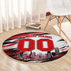 Personalised Melbourne Renegades Cricket Fan Pride Round Carpet Dynamic Cricket Graphic Art With Melbourne City Skyline