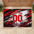 Personalised Melbourne Renegades Cricket Fan Pride Rubber Doormat Dynamic Cricket Graphic Art With Melbourne City Skyline