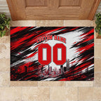 Personalised Melbourne Renegades Cricket Fan Pride Rubber Doormat Dynamic Cricket Graphic Art With Melbourne City Skyline