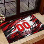 Personalised Melbourne Renegades Cricket Fan Pride Rubber Doormat Dynamic Cricket Graphic Art With Melbourne City Skyline