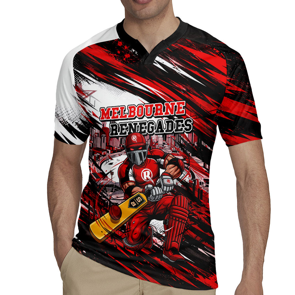 Personalised Melbourne Renegades Cricket Fan Pride Rugby Jersey Dynamic Cricket Graphic Art With Melbourne City Skyline