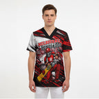 Personalised Melbourne Renegades Cricket Fan Pride Scrub Top Dynamic Cricket Graphic Art With Melbourne City Skyline