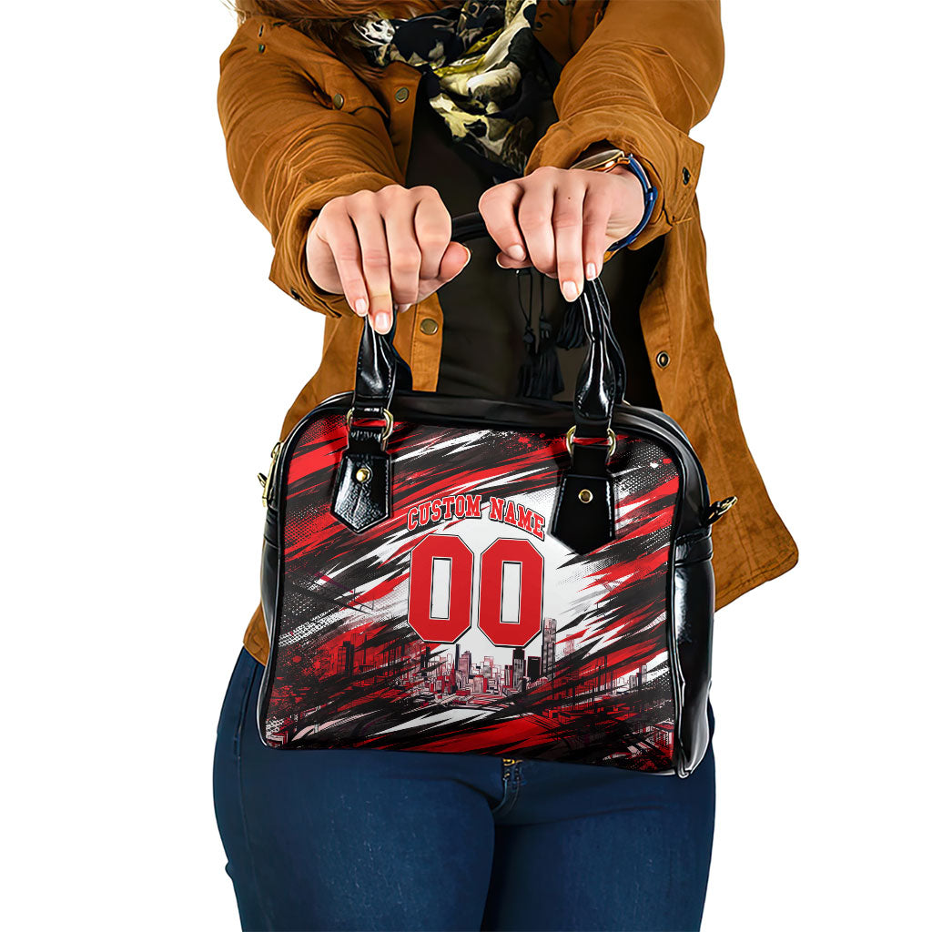 Personalised Melbourne Renegades Cricket Fan Pride Shoulder Handbag Dynamic Cricket Graphic Art With Melbourne City Skyline