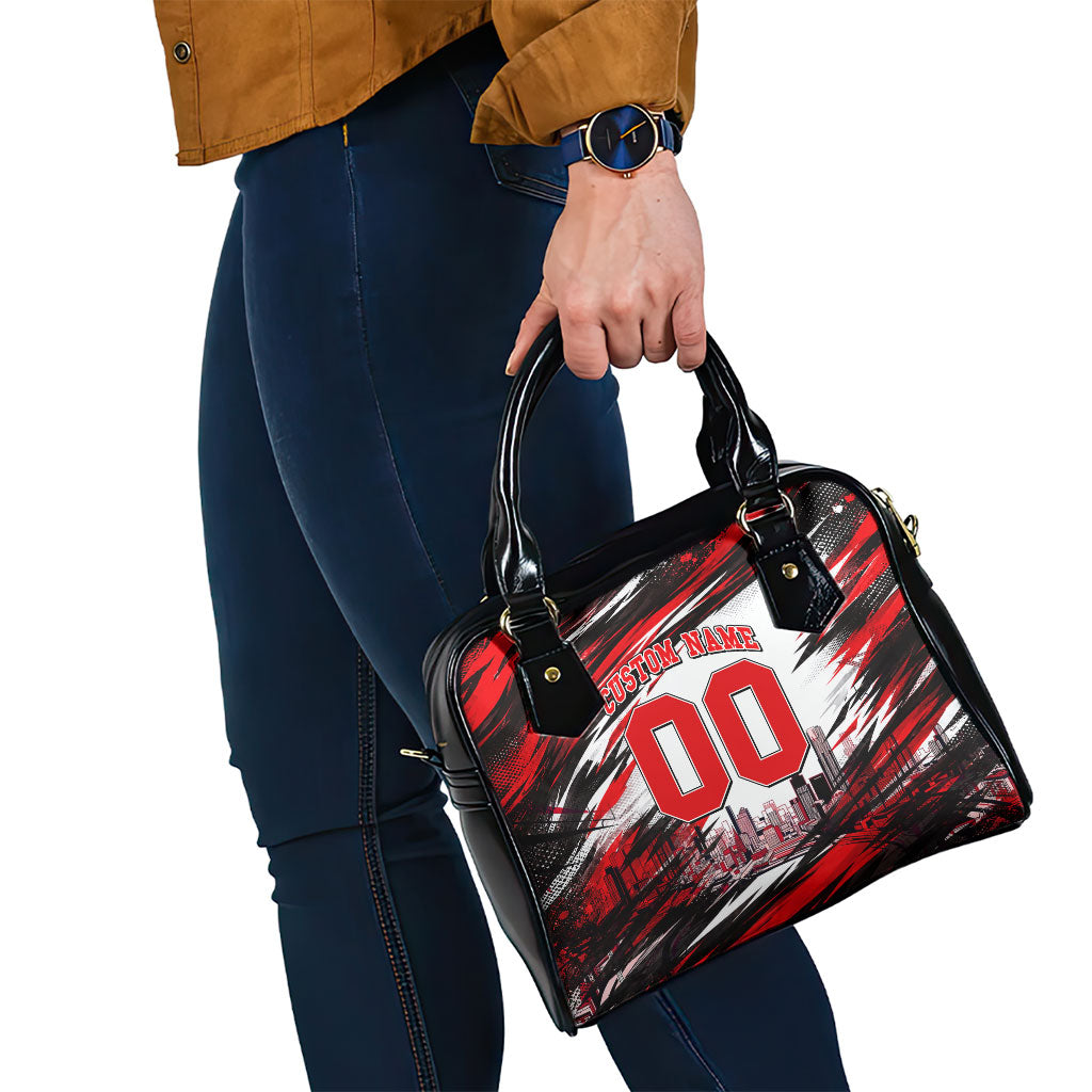 Personalised Melbourne Renegades Cricket Fan Pride Shoulder Handbag Dynamic Cricket Graphic Art With Melbourne City Skyline