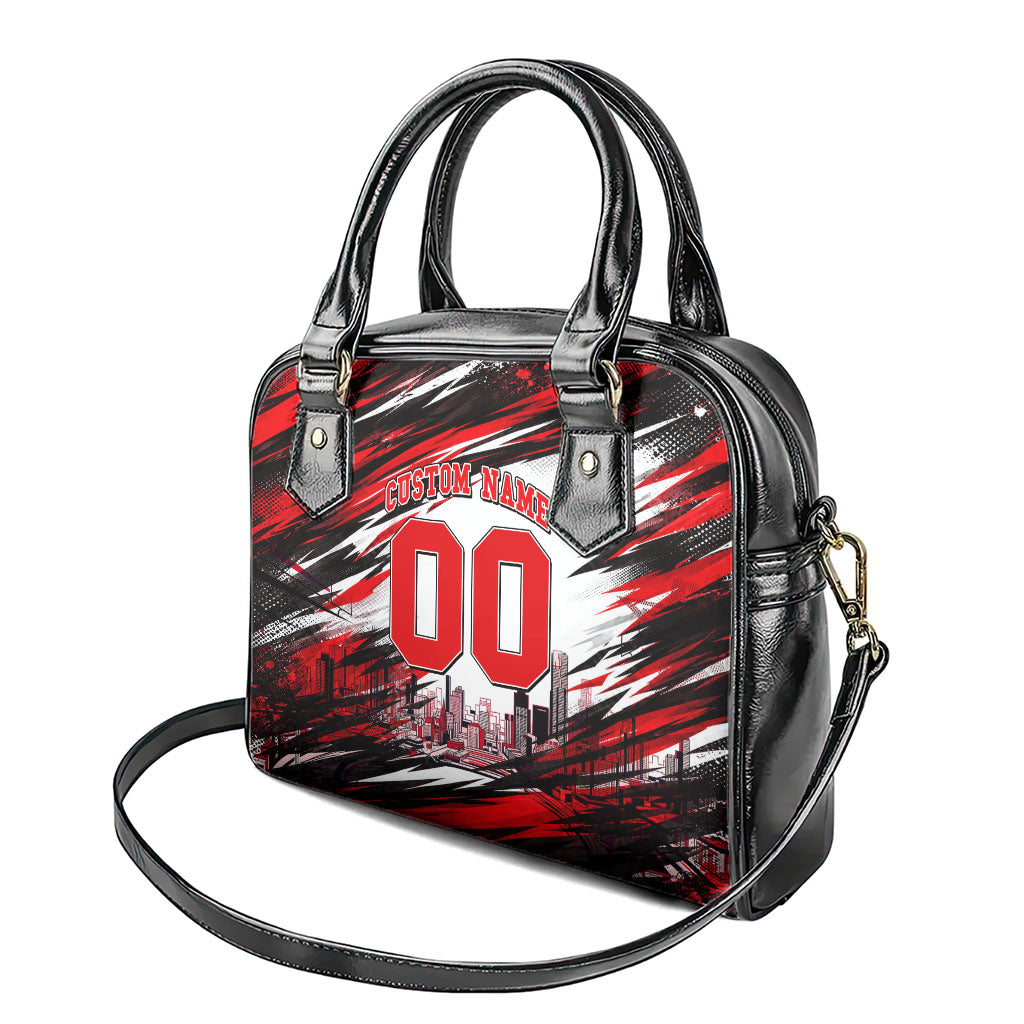 Personalised Melbourne Renegades Cricket Fan Pride Shoulder Handbag Dynamic Cricket Graphic Art With Melbourne City Skyline
