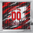 Personalised Melbourne Renegades Cricket Fan Pride Shower Curtain Dynamic Cricket Graphic Art With Melbourne City Skyline