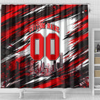 Personalised Melbourne Renegades Cricket Fan Pride Shower Curtain Dynamic Cricket Graphic Art With Melbourne City Skyline