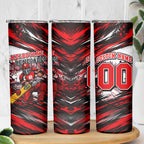 Personalised Melbourne Renegades Cricket Fan Pride Skinny Tumbler Dynamic Cricket Graphic Art With Melbourne City Skyline