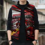 Personalised Melbourne Renegades Cricket Fan Pride Sleeveless Puffer Jacket Dynamic Cricket Graphic Art With Melbourne City Skyline