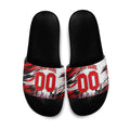 Personalised Melbourne Renegades Cricket Fan Pride Slide Sandals Dynamic Cricket Graphic Art With Melbourne City Skyline