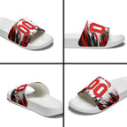 Personalised Melbourne Renegades Cricket Fan Pride Slide Sandals Dynamic Cricket Graphic Art With Melbourne City Skyline