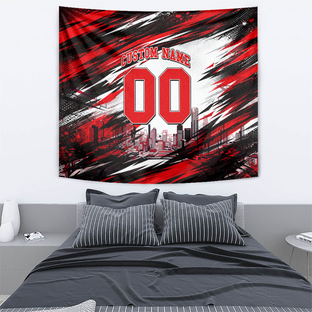 Personalised Melbourne Renegades Cricket Fan Pride Tapestry Dynamic Cricket Graphic Art With Melbourne City Skyline