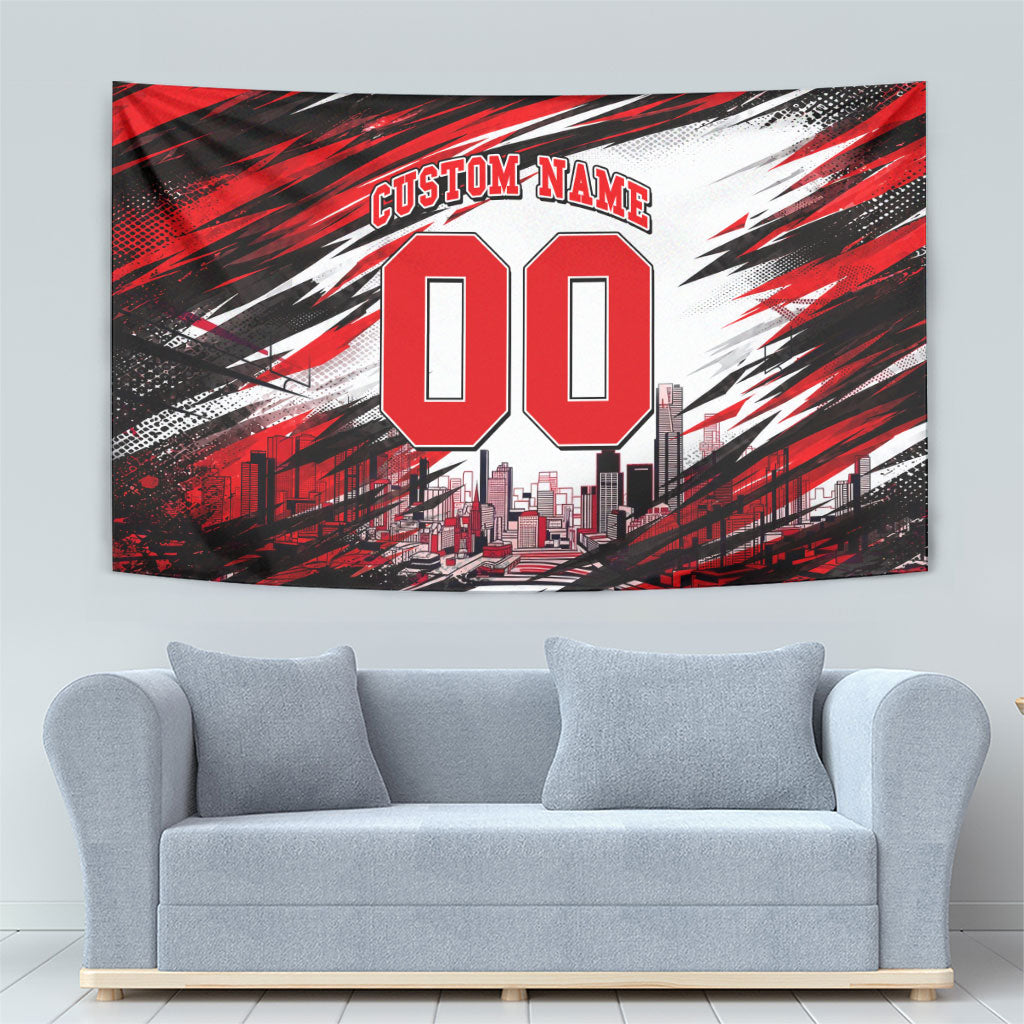 Personalised Melbourne Renegades Cricket Fan Pride Tapestry Dynamic Cricket Graphic Art With Melbourne City Skyline