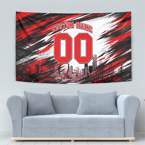 Personalised Melbourne Renegades Cricket Fan Pride Tapestry Dynamic Cricket Graphic Art With Melbourne City Skyline